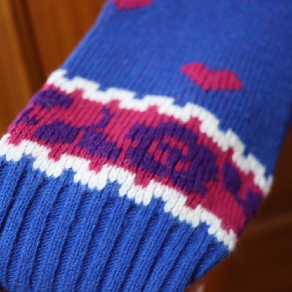Private Eyes Vintage Blue Heart & Sheep Knit Sweater Retro Cozy Large USA - Picture 11 of 14